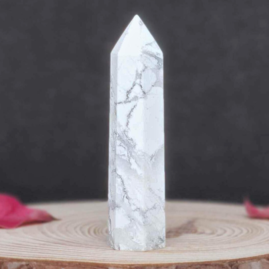 Pointe en Howlite 20g (PRGFL505-3) - ENAE Minéraux