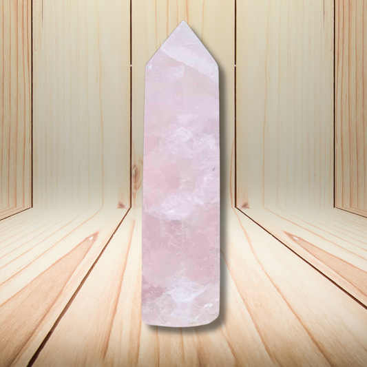 Pointe polie en Quartz rose 36g (PRGFL379-1) - ENAE Minéraux