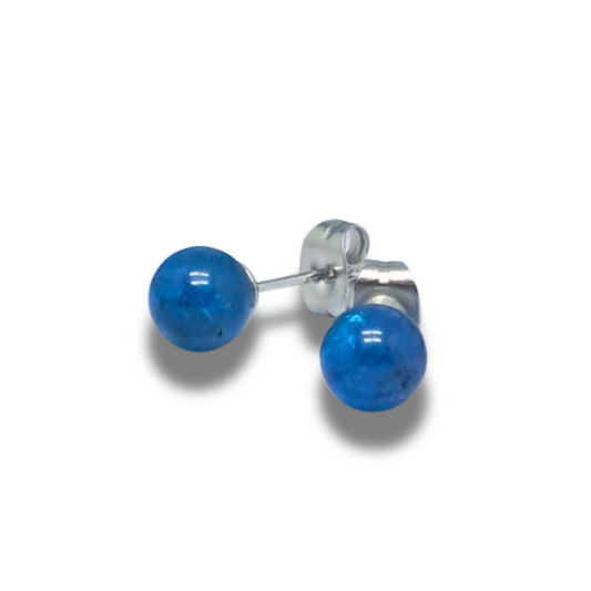 Puces d'oreilles puce en Apatite bleue (BO194) - ENAE Minéraux