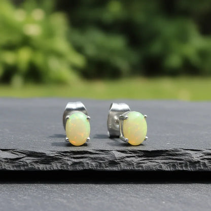 Puces d'oreilles en Opale Welo (BO204-B)