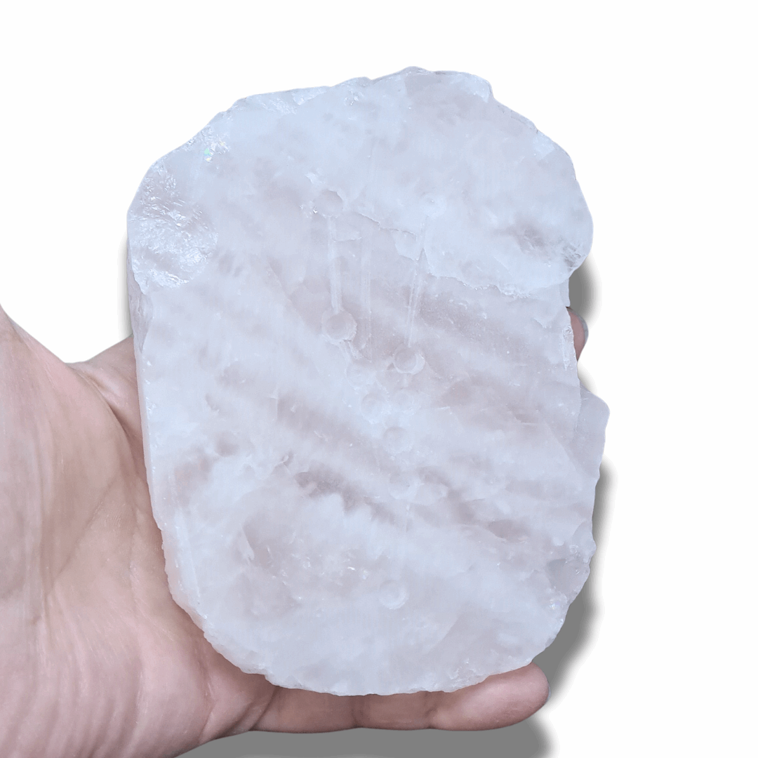 Quartz rose brut, poli et gravé (MB538-1) - ENAE Minéraux