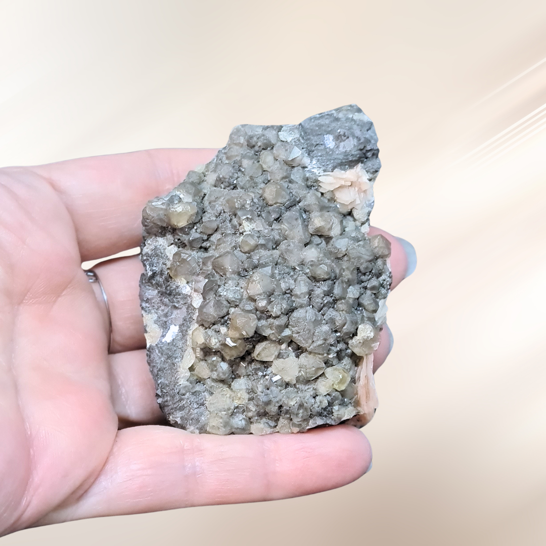 Quartz, Cérusite, Baryte rose et Galène brut (MB545)