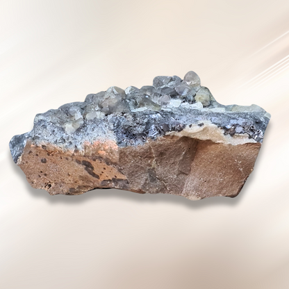 Quartz, Cérusite, Baryte rose et Galène brut (MB545)