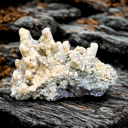 Quartz avec Dolomite, Chlorite, Galène et Sphalérite brut 61g (MB414)