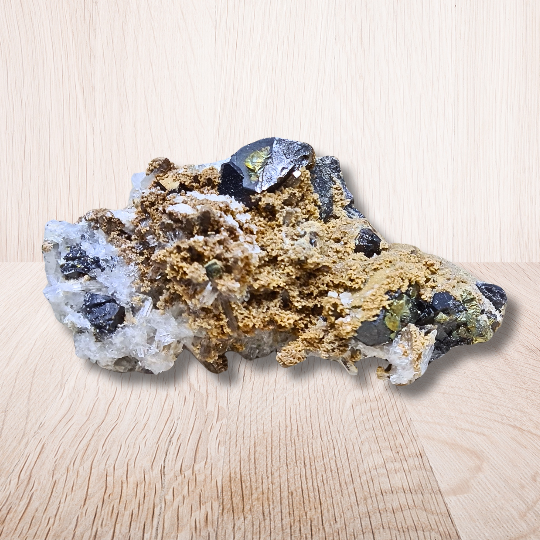 Quartz, Dolomite, Galène et Pyrite bruts 34g (MB491) - ENAE Minéraux