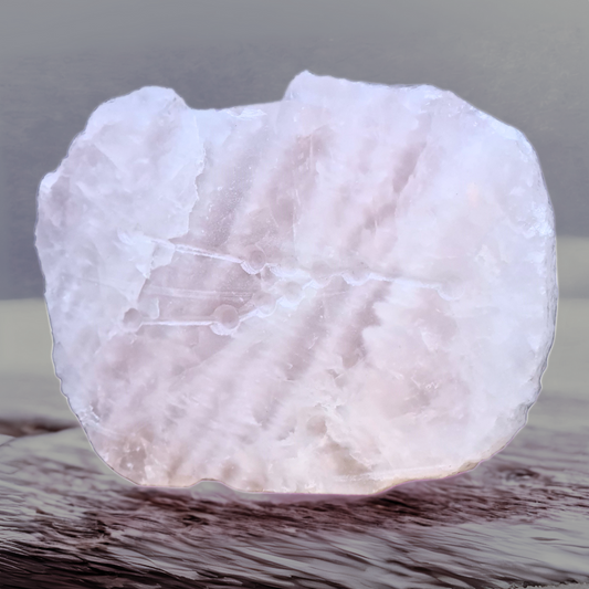 Quartz rose brut, poli et gravé 529g (MB538-1)