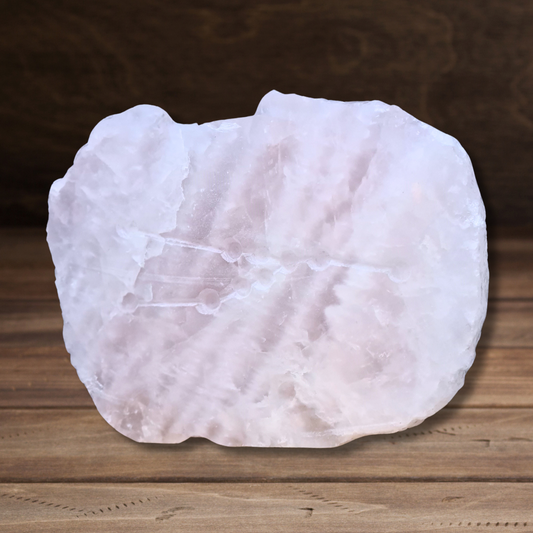 Quartz rose brut, poli et gravé 529g (MB538-1) - ENAE Minéraux