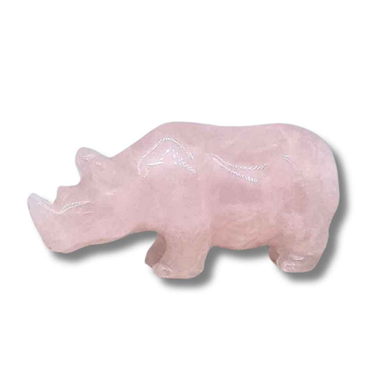 Rhinocéros en Quartz rose (PRGFL644) - ENAE Minéraux