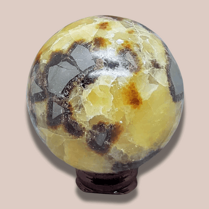Sphère en Septaria et Calcite jaune (PRGFL372-3)