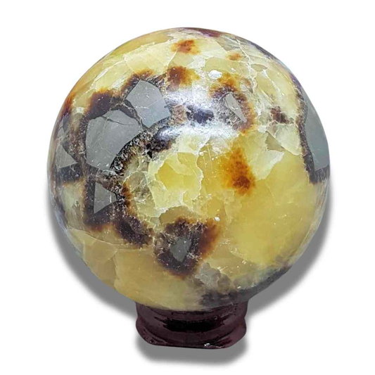 Sphère en Septaria et Calcite jaune (PRGFL372-3)