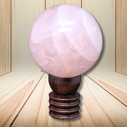 Sphère en Quartz Rose de 1273 g (PRGFL709) - ENAE Minéraux