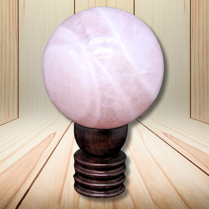 Sphère en Quartz Rose de 1273 g (PRGFL709) - ENAE Minéraux