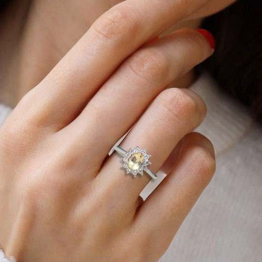 Bague en Citrine et cuivre (BAG80)