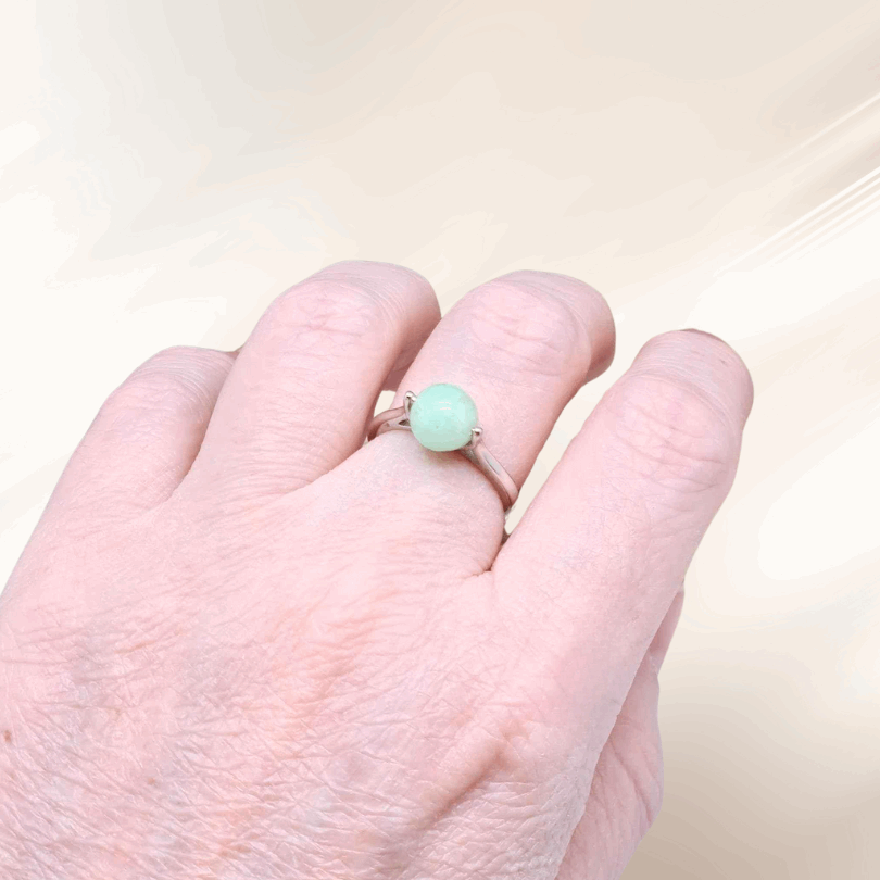 Bague réglable en Chrysoprase (BAGP34)