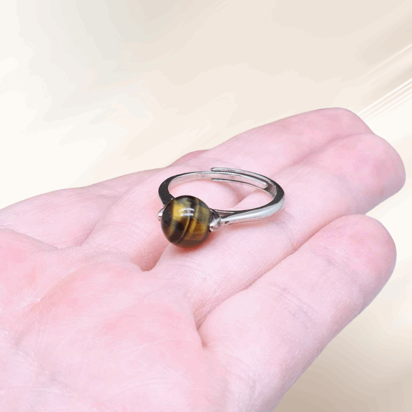 Bague réglable en Œil de Faucon (BAGP46)