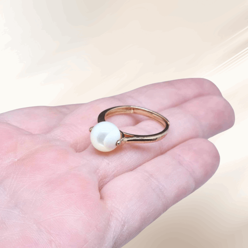 Bague en Nacre et Argent rosé (BAGP16)