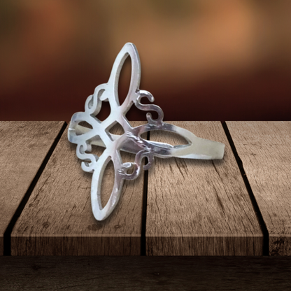Bague réglable Nœud de sorcière en acier inoxydable