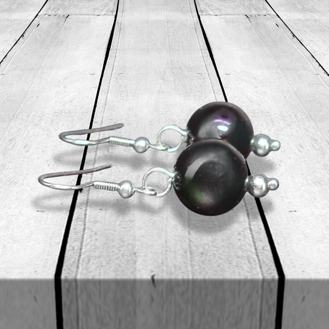 Boucles d'oreilles en Obsidienne Œil Céleste (BO238)