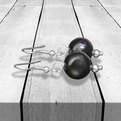 Boucles d'oreilles en Obsidienne Œil Céleste (BO238)