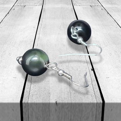 Boucles d'oreilles en Obsidienne Œil Céleste (BO238)
