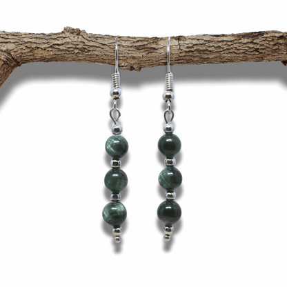 Boucles d'oreilles en Séraphinite (BO232)