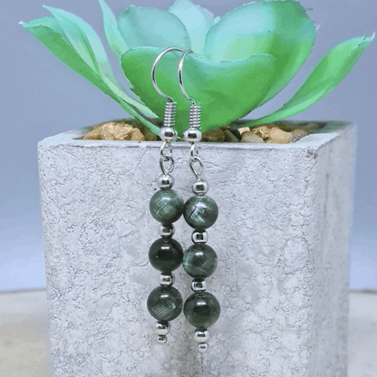 Boucles d'oreilles en Séraphinite (BO232)