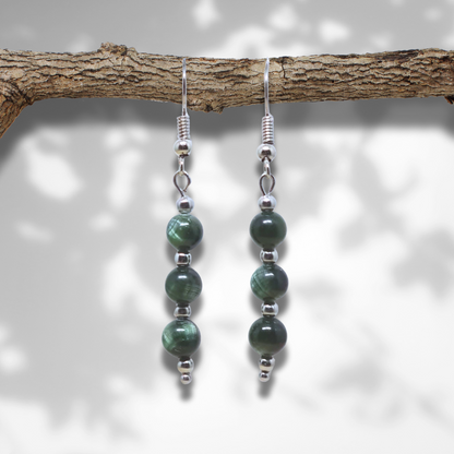 Boucles d'oreilles en Séraphinite (BO232) - ENAE Minéraux