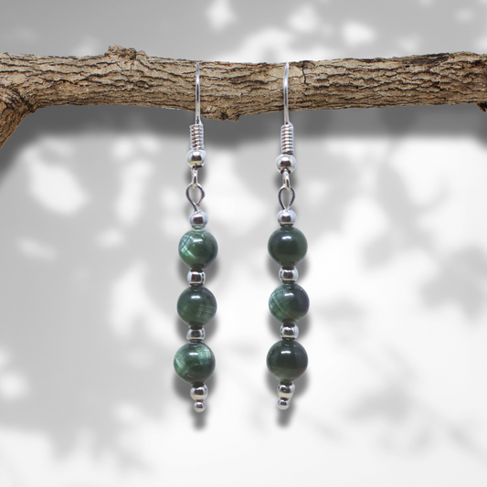 Boucles d'oreilles en Séraphinite (BO232) - ENAE Minéraux