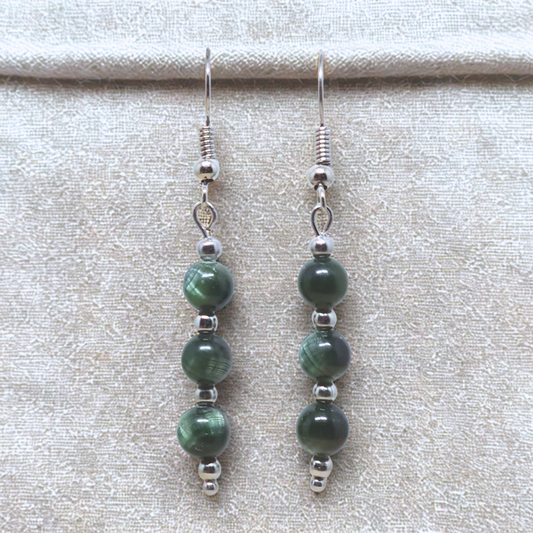 Boucles d'oreilles en Séraphinite (BO232)