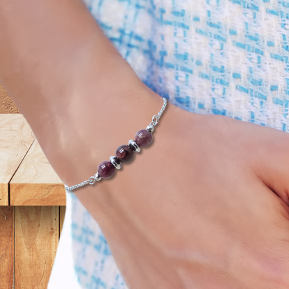 Bracelet en Spinelle rouge - ENAE Minéraux