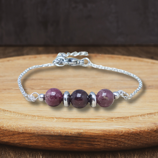 Bracelet en Spinelle rouge - ENAE Minéraux