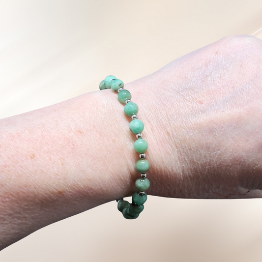 bracelet, emeraude, lithotherapie, perle, pierre ENAE Mineraux