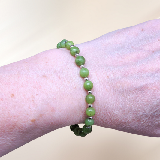 bracelet, jade nephrite, lithotherapie, pierre ENAE Mineraux