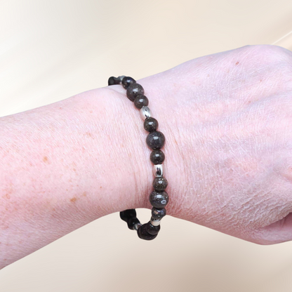 bracelet, lithotherapie, opale noire, pierre ENAE Mineraux