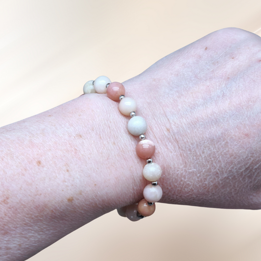bracelet, lithotherapie, opale rose, pierre ENAE Mineraux