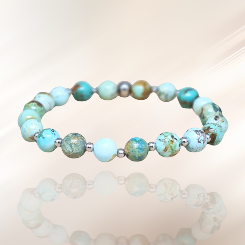 bracelet, lithotherapie, perles, pierre, turquoise ENAE Mineraux