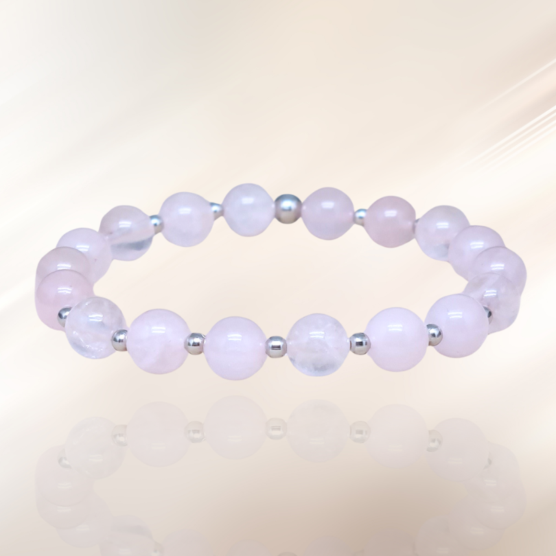 Bracelet en Quartz rose 8mm