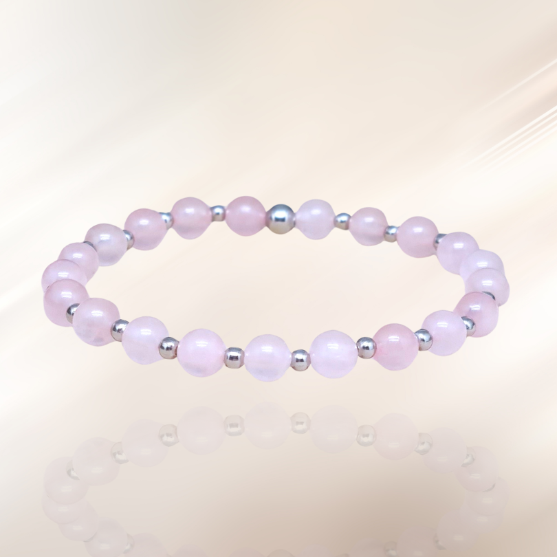 bracelet, lithotherapie, pierre, quartz rose ENAE Mineraux