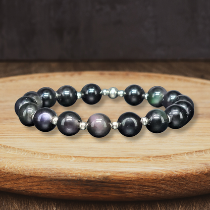 Bracelet en Obsidienne Œil Céleste 8mm