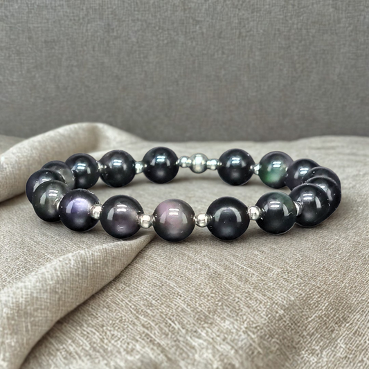 Bracelet en Obsidienne Œil Céleste 8mm
