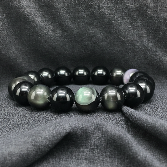 Bracelet en Obsidienne Œil Céleste 12mm
