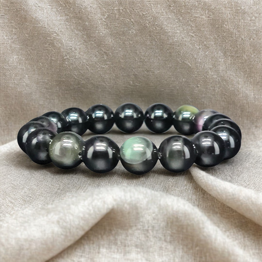 Bracelet en Obsidienne Œil Céleste 12mm