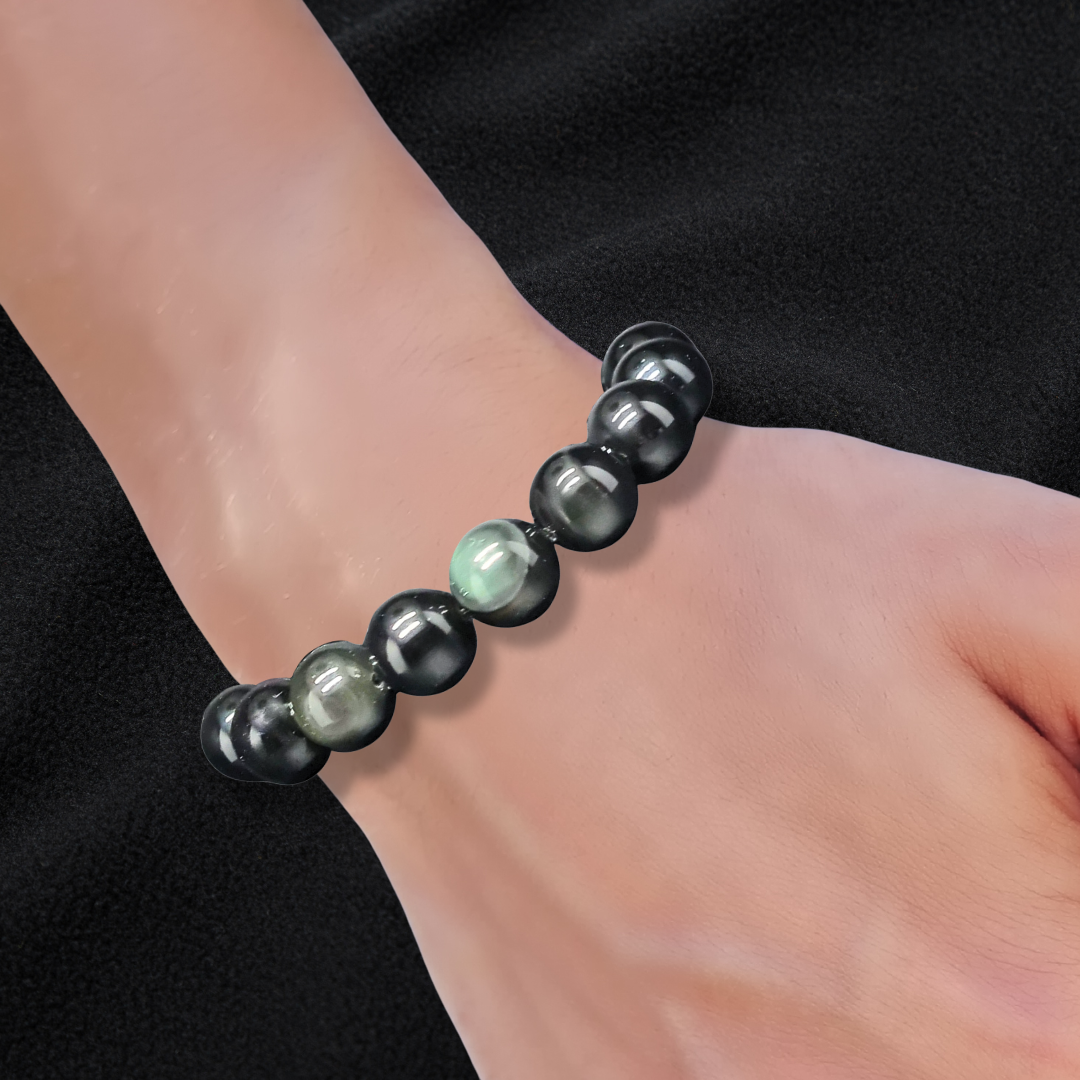 Bracelet en Obsidienne Œil Céleste 12mm