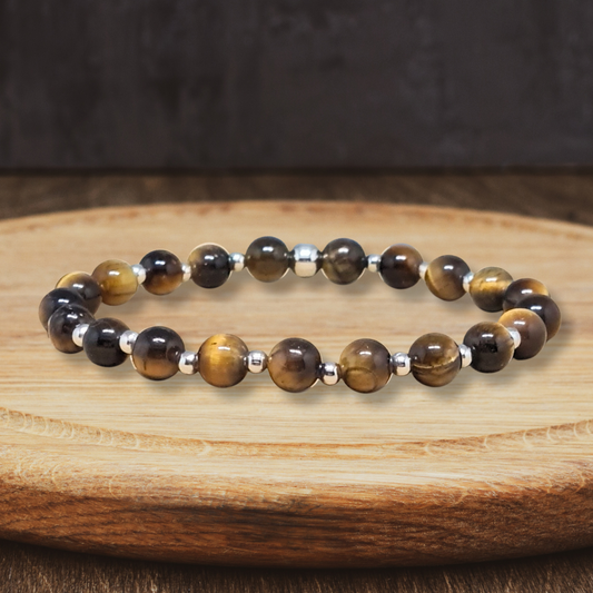 Bracelet en Œil de Tigre 6mm