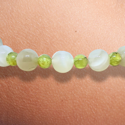 Bracelet en Péridot et Pierre de Lune