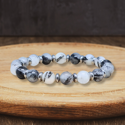 Bracelet en Quartz à Tourmaline noire