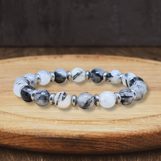 Bracelet en Quartz à Tourmaline noire