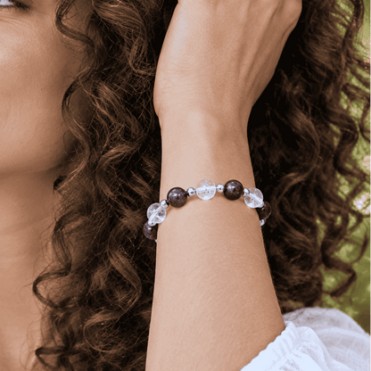 Bracelet en Sugilite et Cristal de Roche