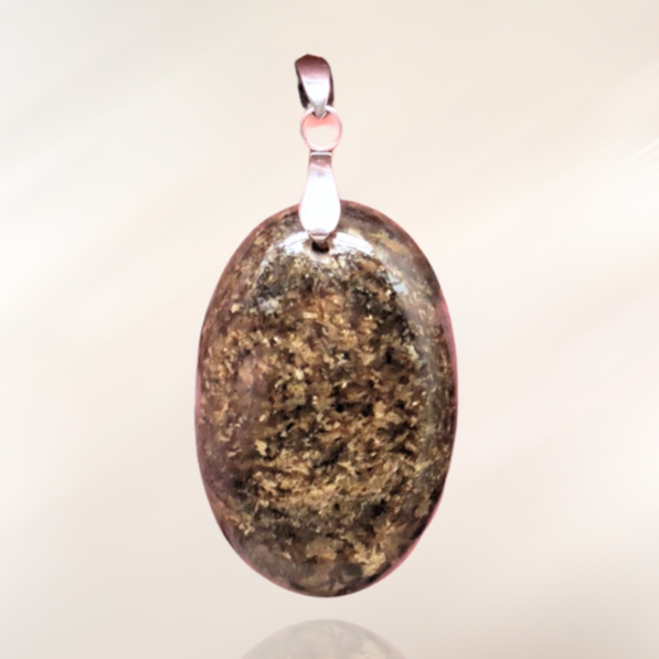 bronzite, lithotherapie, pendentif, pierre ENAE Mineraux