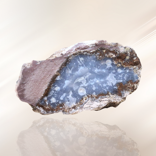 calcedoine bleue, lithotherapie, pierre brute ENAE Mineraux